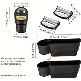 Resim Chuangyinshop Araç Kolçak Saklama Kutusu One Pair Of Gap Boxes Without Leather Ve One Pair Of Safety Belt Clip Silver İç Düzen Aparatı 