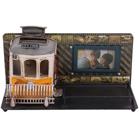 Resim Dekoratif Metal Kalemlik Çerçeveli Tramvay Temalı Hediyelik 