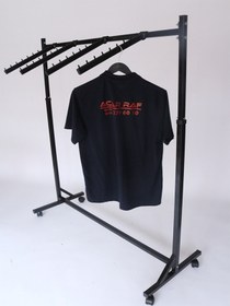 Resim Acar Raf Bastonlu Askılık Çift Yönlü Ayarlanabilir Askılık Siyah Askılık (4 Adet Baston Yanında) 