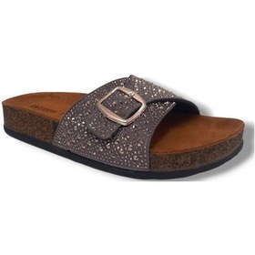 Resim Witta 55404-25 Anatomik Tek Bant Taşlı Kadın Terlik Platin 