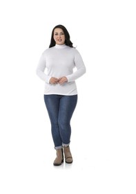 Resim Disentis Büyük Beden Yarım Balıkçı Uzun Kollu Viskon Beyaz Body-beyaz Beyaz 