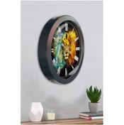 Resim Bahat Salon Ofis Duvar Saati Gri Metal Çerçeve 36 Cm 