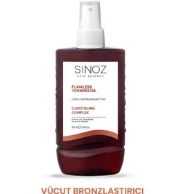 Resim Sinoz Kusursuz Bronzlaştırıcı Hindistan Cevizi Kakao Havuç Yağı İçeren Güneş Yağı Spreyi 200 ML 