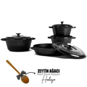 Resim Lava 4x New Heritage Siyah Serisi Döküm Demir Tencere Seti LV S NHR 4X SET BL 