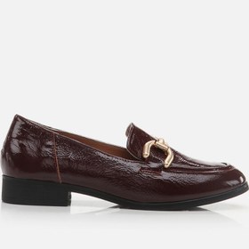 Resim BORDO-MAROON, , Hakiki Deri Bordo Kadın Loafer 