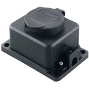 Resim Teltree Siyah Ip54 Su Geçirmez Dış Mekan Gömme Prizi, Kauçuk Kasa, Toprak Bağlantılı, 16a, 250v, 3500w, Avrupa Standartı 
