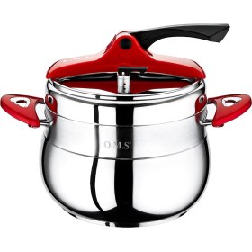 Resim Oms 5080G Klasik Düdüklü Tencere Kırmızı 7 Lt 