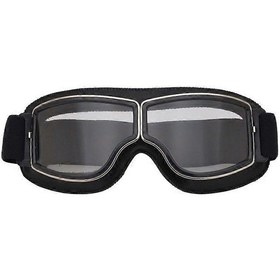 Resim Vintage Motosiklet Gözlükleri Deri Sürüş Off-road Çizilmeye Karşı Toz Geçirmez Gözlükler Erkekler Kadınlar Yetişkinler İçinsiyah-c 