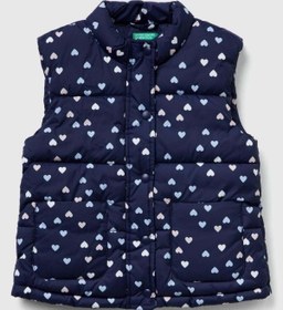 Resim United Colors of Benetton Kız Bebek 2V3YGJ00O-25K Desenli Yelek Lacivert 