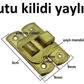 Resim Altın Sarı Kutu Kilidi Gold Dekoratif Klips Sandık Kilidi Hobi Ki 