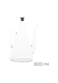 Resim Porsima Price 600 Ml Borosilikat Cam Yağdanlık Bambu Kapak 