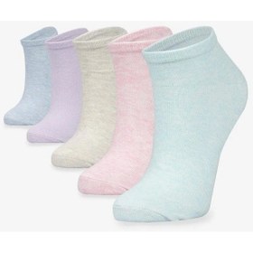 Resim Bolero 5'li Soft Renkli Yazlık Düz Kadın Patik Çorap Çok Renkli 