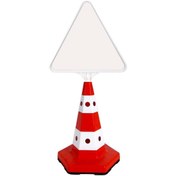 Resim İleri Trafik Klasik Kedi Gözlü Ağırlıklı Boş Levhalı Trafik Koni Seti Trafik Dubası (Üçgen) 