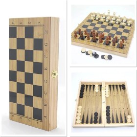 Resim Ahşap Satranç ve Tavla Seti ALK4233 