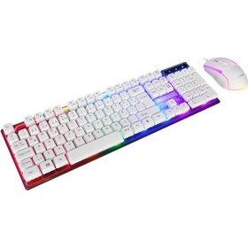 Resim Everest Km-198 Luminax Beyaz Gökkuşağı Aydınlatmalı Q Gaming Oyuncu Klavye + Mouse Set Diğer 