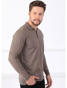 Resim Ferraro K.Bej Polo Yaka Superfine Erkek Triko Kazak Bej 
