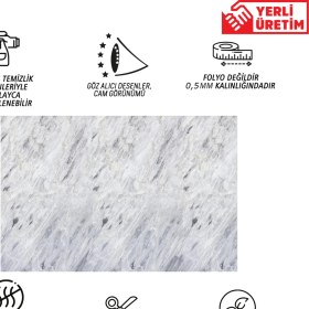Resim Tink Kendinden Yapışkanlı Gri Dalgalı Desenli Pvc Panel 41X62 cm (4 Adet) 1 M² 