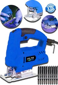 Resim Hilta Power Alman E-TECH 7600 W Bakır Sargı Çelik Şanzıman 6 Kademe Devirli Dekupaj Testere Makinesi 5 Adet Uç 