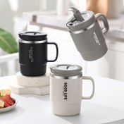 Resim 1 adet 550 ml Plastik Kahve Kupası, Taşınabilir PP Astarlı Sızdırmaz Doğrudan İçme Su Bardağı, Dış Mekan, Seyahat, Ev, Ofis, Okul için Uygun 