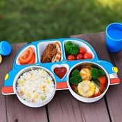 Resim 1 set Bölmeli Araba Yemek Tabak Takımı, Kapaklı ve 2 adet 304 Paslanmaz Çelik Kase, Kapaklı Karikatür Araba Yemek Tabakları, Düşmeye Karşı Ev Karikatür Sofra Takımı, Düşmeye Karşı Yemek Tabakları, Gençler İçin Sofra Takımı 
