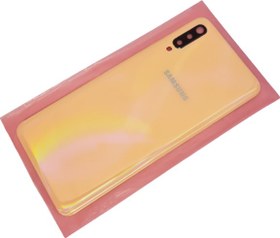 Resim Samsung Galaxy A70 A705 Arka Pil Batarya Kapağı (FULL LENSLİ) TURUNCU 