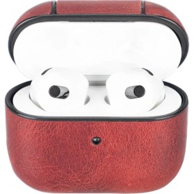 Resim PLM Apple Airpods 3.nesil Uyumlu Deri Kılıf Juni Aa4 Kırmızı 