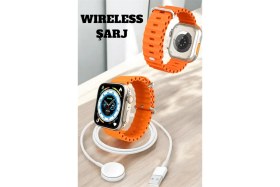 Resim Kablosuz Şarjlı, Çağrı ve Müzik Kontrolü Sağlayan Akıllı Saat 
