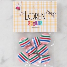 Resim Loren Crafts 8'li Desenli Düğme - 1103 