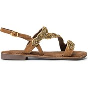 Resim Lazamani Kadın Hakiki Deri Bej Düz Sandalet 461 75816 Bn Trlk Y24 Beıge Bej 