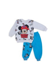 Resim Erkek Bebek Mickey Mouse Baskılı Şapkalı Alt Üst 2'li Takım 001 
