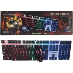 Resim Hadron HD837Q/20 Ledli Oyuncu Q Klavye Mouse Set 