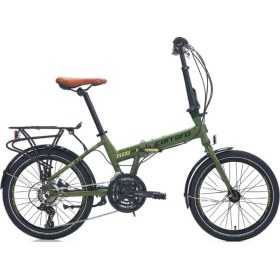 Resim Carraro Flexi 121 V - 20 Jant 21 Vites Katlanır Bisiklet - Mat Haki / Siyah Bakır 