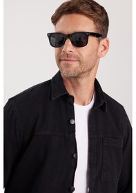 Resim Tudors Regular Fit Rahat Kesim Cepli Denim Düğmeli Yaka Siyah Kot Gömlek-34849 Siyah 