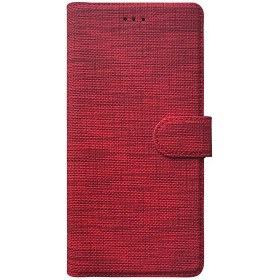 Resim Samsung Galaxy A20 Kılıf Fabric Book Wallet Kırmızı 