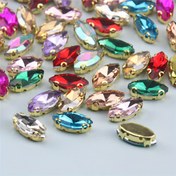 Resim 50 adet Parıldayan Beyaz At Gözü Taşları, 7x15mm - DIY El İşleri, Giysiler, Çantalar, Ayakkabılar & Şapkalar için İdeal, Kolay Dikiş veya Yapıştırma Uygulaması ile, Dikiş El İşleri ve Malzemeleri 