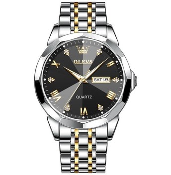 Sones Skmeı 1801 Erkek Günlük Takvim Kuvars Saat Altın Ve Siyah