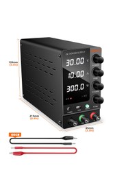 Resim SMARTGIFT 0-30v/10a Ayarlanabilir Dc Güç Kaynağı Voltaj Regülatörü Geliştirilmiş Model Siyah 