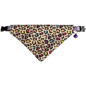 Resim Cocopet Leopar Desenli Ayarlanabilir Fular Bandana Kedi Tasması 