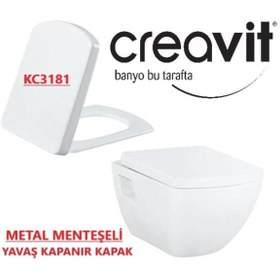 Resim Creavit TP326 Asma Klozet + KC3181 Metal Menteşeli Yavaş Kapanır DUROPLAST 