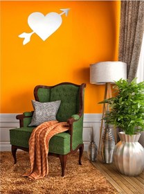 Resim Aynalı Duvar Süsü Sticker 2 Adet Kalp Şekilli 20x11x0,6cm 