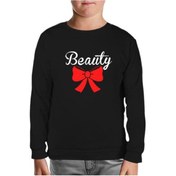 Resim Beauty And The Beast - Beauty Siyah Çocuk Sweatshirt Siyah 