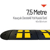 Resim İleri Trafik Kauçuk Destekli Yol Kasisi Set, Hız Kesici 40 x 50 x 4 cm - 7,5 Metre 