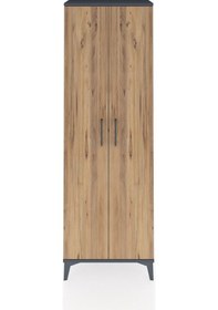 Resim Arges Dolap Tek Raflı 2 Kapaklı Tek Askılı 60x30x182 Antrasit... Antrasit 