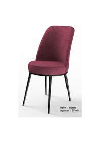 Resim Canisa Concept Dexa Serisi Bordo Renk 4 Adet Sandalye, Renk Bordo, Ayaklar Siyah Bordo 
