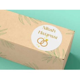 Resim bisaccia Nikah Hatırası Mat Sticker Yuvarlak Etiket Düğün Wedding Nikah Serisi 4 Cm (90 ADET) 