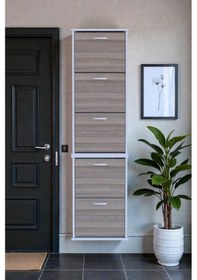 Resim Eliusta Porta 10 Bölmeli Ayakkabılık Cordoba 52 Cm Genişlikte 52x193x26 Cm Duvara Monte Ayakkabılık Cordoba 