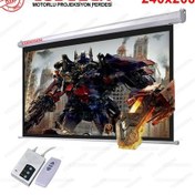 Resim Codegen Ex-24 Motorlu Projeksiyon Perdesi 240x200 Arkası Siyah Fonlu - Duvar/tavan Asılabilir 