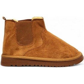 Resim Celira Taba Lastikli İçi Tüylü Siyah Süet Yarım Bot Nsb519 Taba 