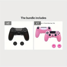Resim Willowhaven Sony Ps4 Dualshock 4 Silikon Kılıf 2 Adet Siyah Pembe Oyun Kumandası Koruyucu 