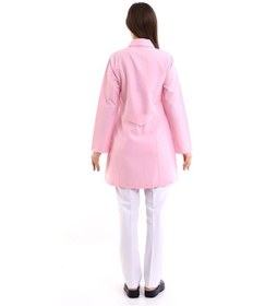 Resim Doktor Öğretmen Kadın Önlük Ara Boy Ceket Yaka - 12 Açık Pembe-6360-12 A.pembe 